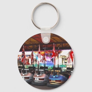 Dodgem Cars at a Funfair Key Chain