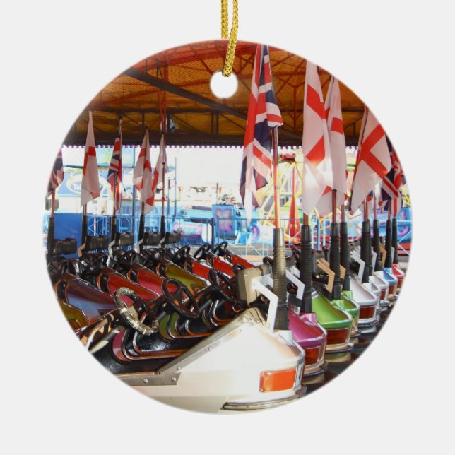 Dodgem Cars  Funfair Ride Ornament (Front)