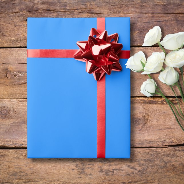 Dodger Blue Solid Colour | Classic | Elegant Wrapping Paper (Creator Uploaded)