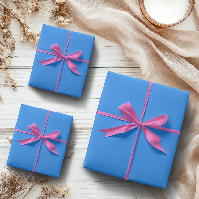 Dodger Blue Solid Colour | Classic | Elegant Wrapping Paper Sheet (Creator Uploaded)