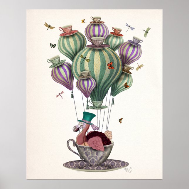 Dodo Balloon with Dragonflies Poster (Front)