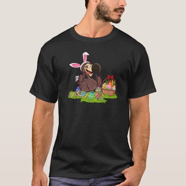 Dodo Bird Easter Egg Hunting Bunny Dodo Easter Sun T-Shirt (Front)