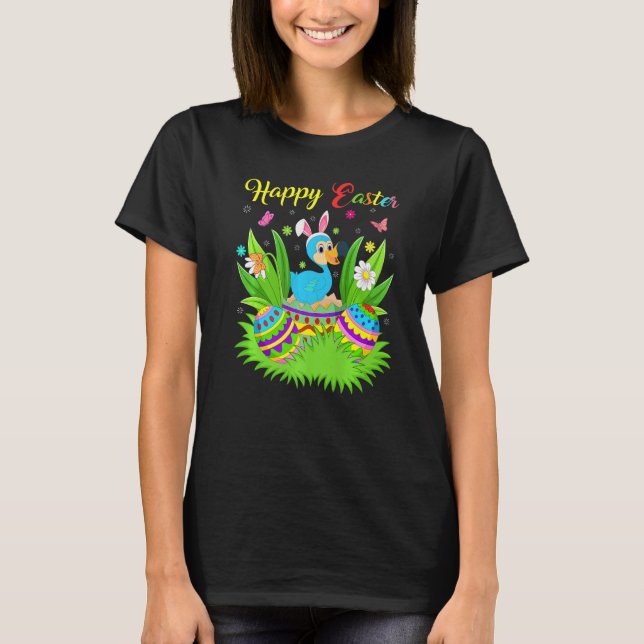 Dodo Bird  Floral Easter Egg Funny Dodo Easter  1 T-Shirt (Front)