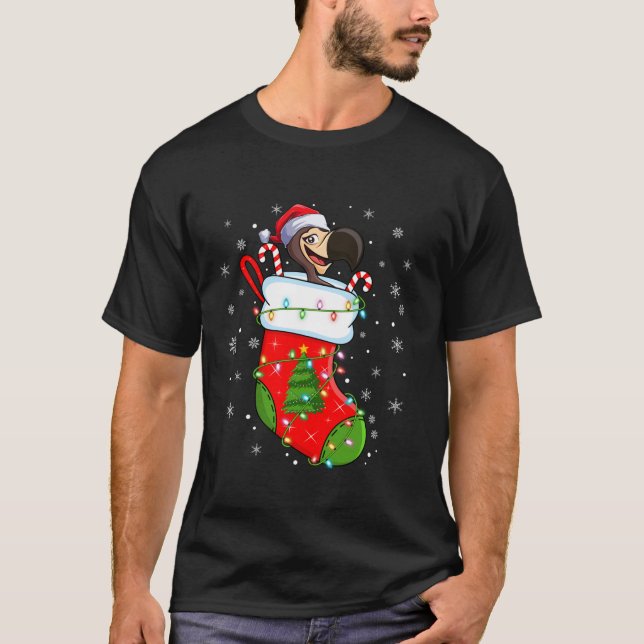 Dodo Bird In Christmas Socks Santa Lights Xmas  T-Shirt (Front)