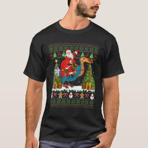 Dodo Bird Lover Funny Ugly Santa Riding Dodo Chris T-Shirt