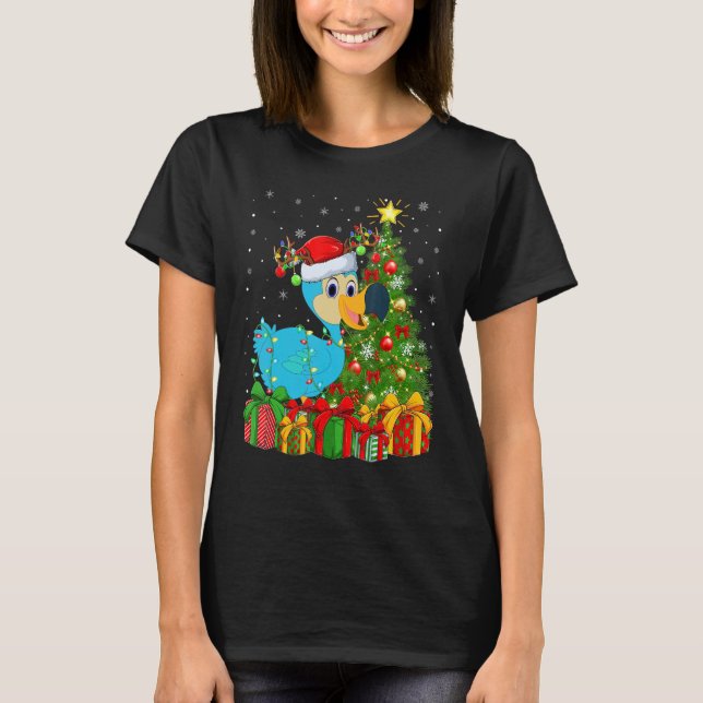 Dodo Bird   Xmas Holiday Santa Dodo Bird Christmas T-Shirt (Front)