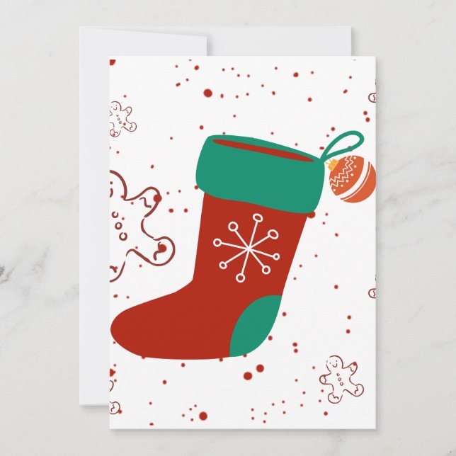 Dodo Craft Studio Cute Christmas Stocking Holiday. Invitation (Front)
