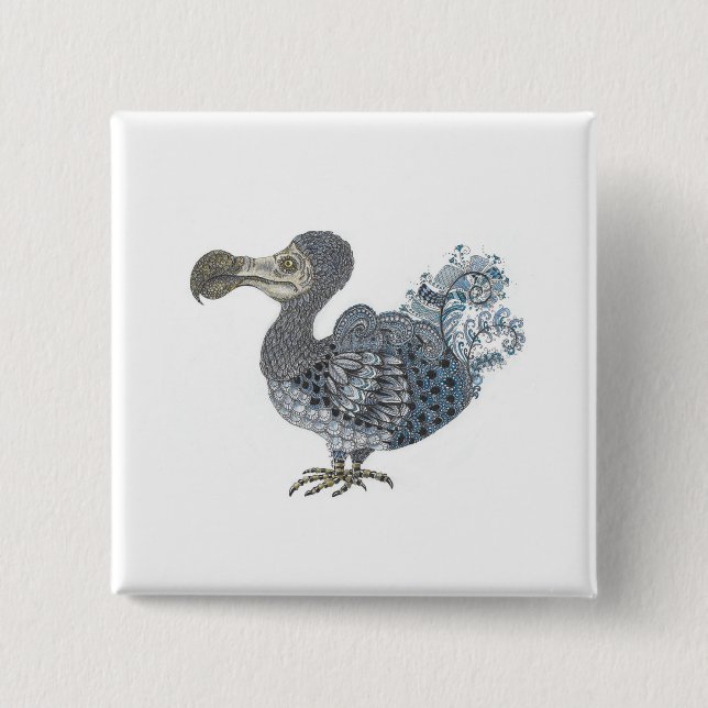 Dodo extinct bird  15 cm square badge (Front)