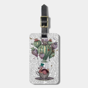 Dodo in Teacup with Dragonflies Luggage Tag