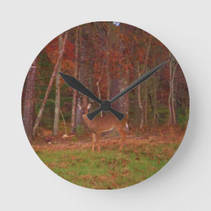 Doe a Deer in Lake Arrowhead Round Clock