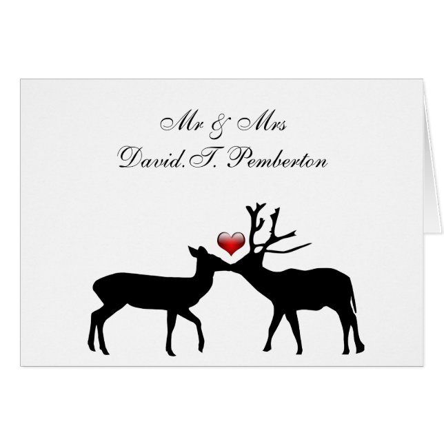 Doe and Buck Wedding Place Cards (Front Horizontal)