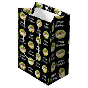 Doe and Fawn Black Medium Gift Bag