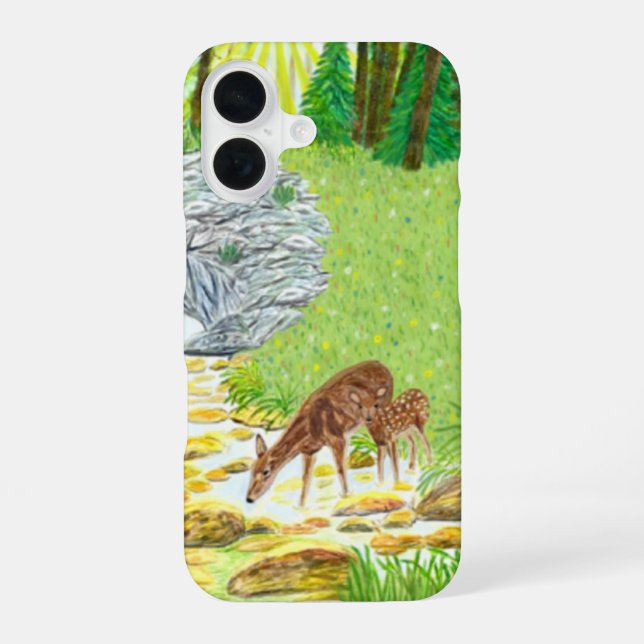 Doe and Fawn iPhone 16 Case (Back)
