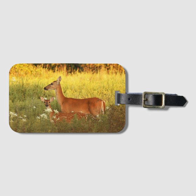 Doe and Fawn Luggage Tag (Front Horizontal)