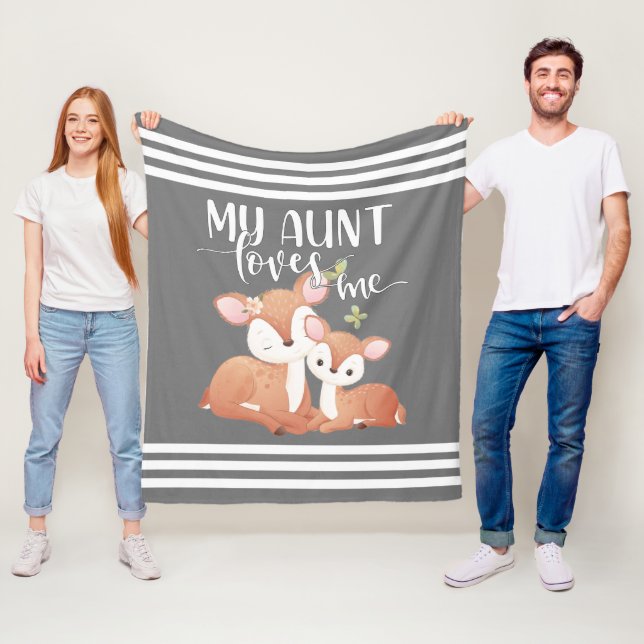 Doe and Fawn My Aunt Loves Me Fleece Blanket (In Situ)