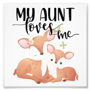 Doe and Fawn My Aunt Loves Me Photo Print