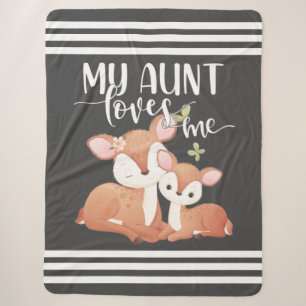 Doe and Fawn My Aunt Loves Me Sherpa Blanket