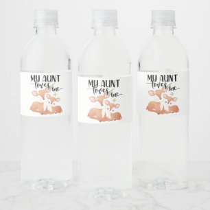 Doe and Fawn My Aunt Loves Me Water Bottle Label