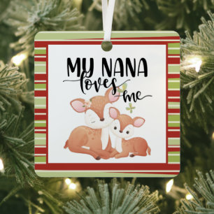 Doe and Fawn My Nana Loves Me Metal Tree Decoration