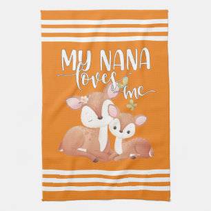 Doe and Fawn My Nana Loves Me Tea Towel