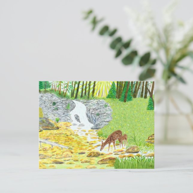Doe and Fawn Postcard (Standing Front)