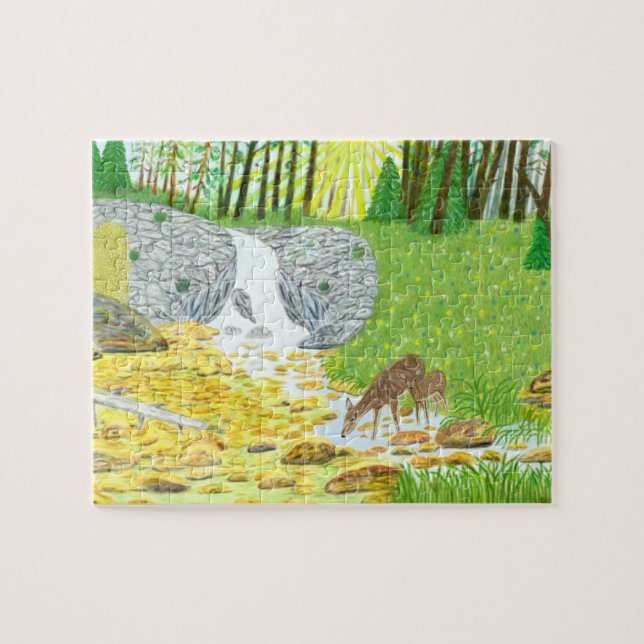 Doe and Fawn Puzzle Oversized Pieces (Horizontal)