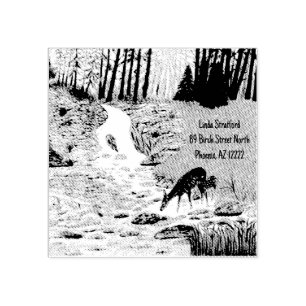 Doe and Fawn Rubber Stamp