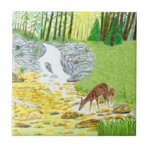 Doe and Fawn Tile
