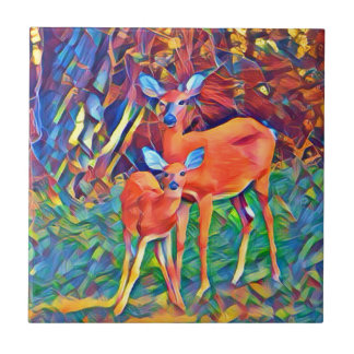 Doe and Fawn Tile