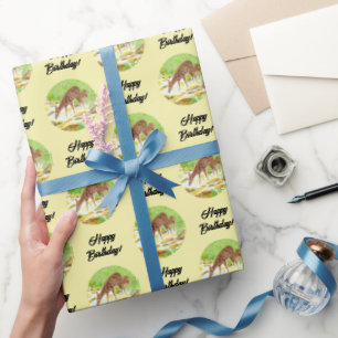 Doe and Fawn Yellow Wrapping Paper