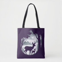 Doe Deer and Fawn Shopping Errand Tote Bag