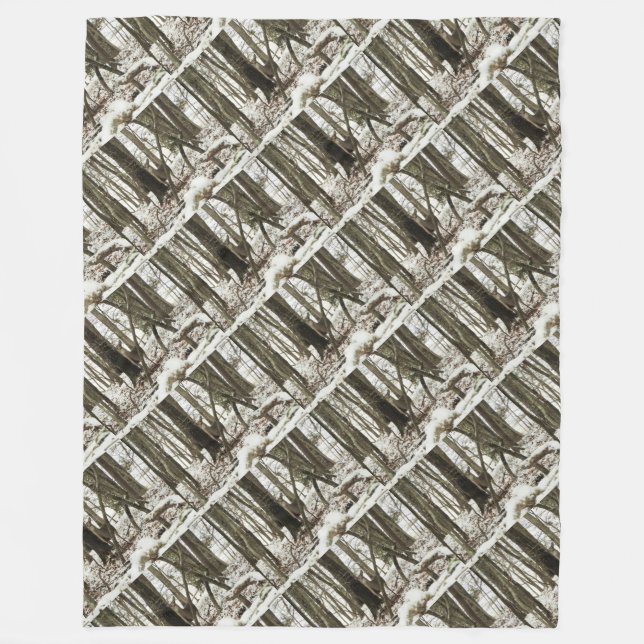Doe Deer in the Snow Fleece Blanket (Front)