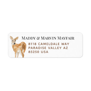 Doe Female Deer Easy-To-Read Return Address Label
