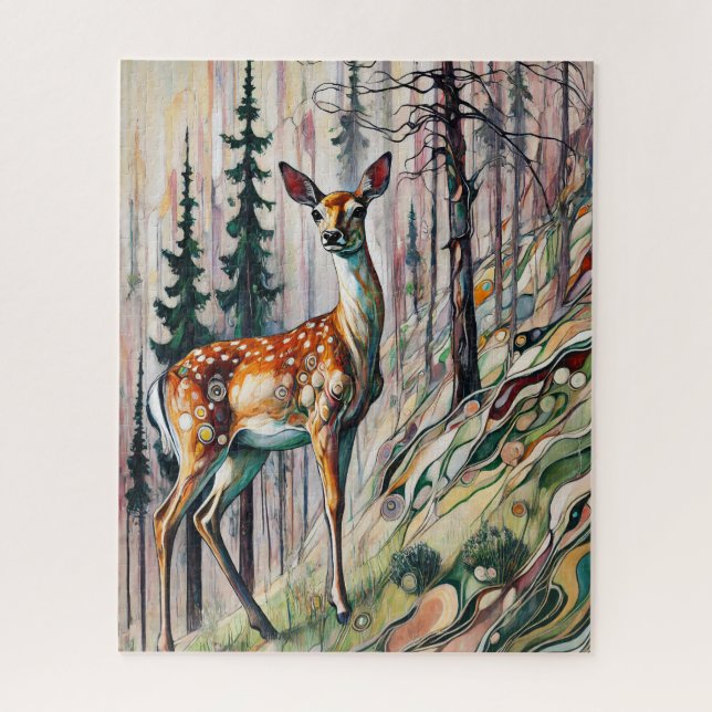 Doe on the Mountainside 500 Piece Puzzle (Vertical)