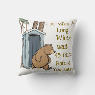 Does a Bear Really Poop In The Woods Cushion
