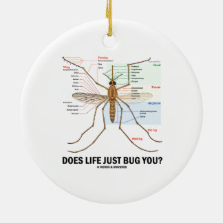 Does Life Just Bug You? (Mosquito Anatomy) Ceramic Tree Decoration