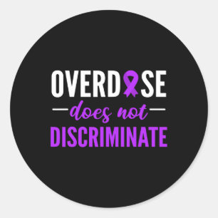 Does Not Discriminate Purple Ribbon Design Quote Classic Round Sticker