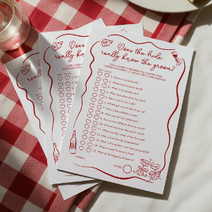 Does the Bride really know the Groom Bridal Shower Advice Card