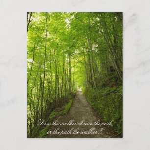 Does the walker choose the path? Postcard