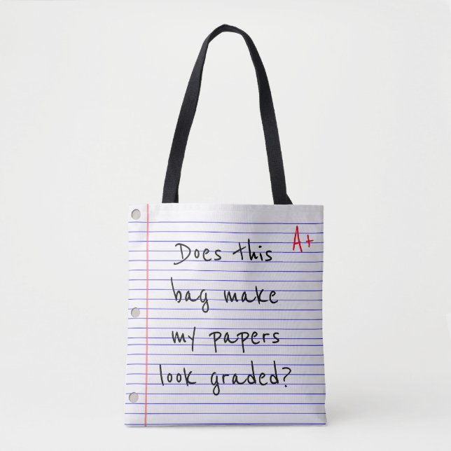 Does this bag make my papers look graded? tote (Front)