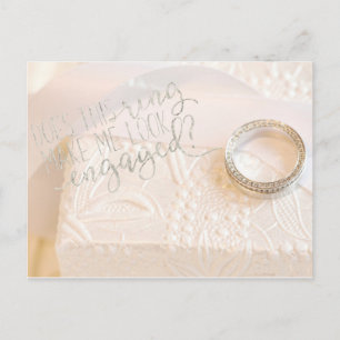 Does this ring make me look like engaged? announcement postcard