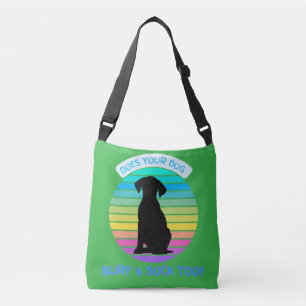Does Your Dog Bury a Sock Too Retro Sunset green Crossbody Bag