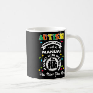Doesnt Come With A Manual Puzzle Cool Autism Aware Coffee Mug