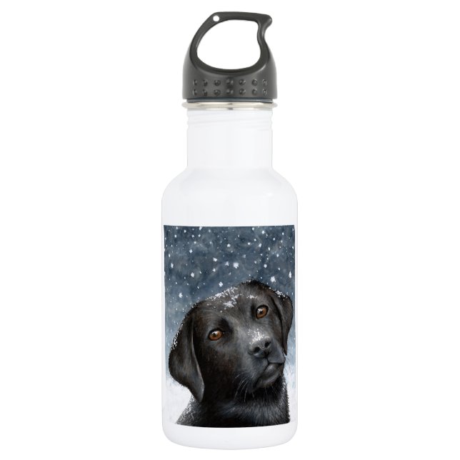 Dog 100 black Labrador 532 Ml Water Bottle (Front)