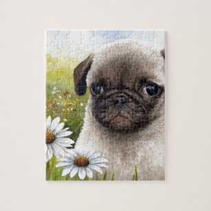 Dog 114 Puppy Pug Jigsaw Puzzle