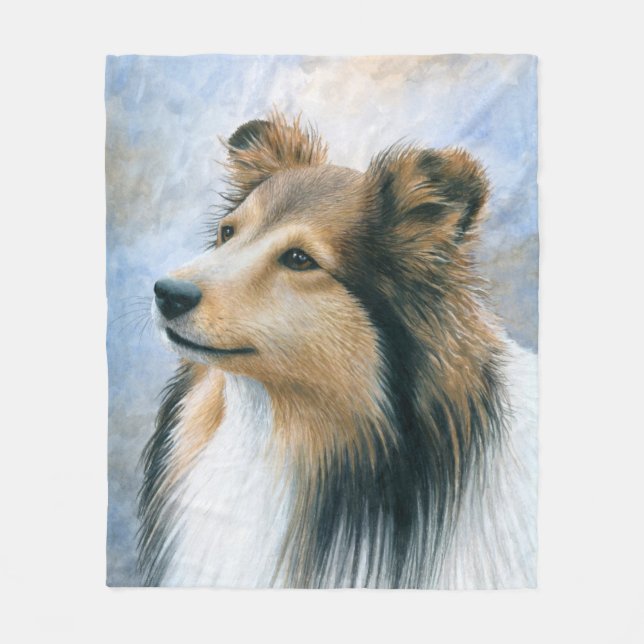 Dog 122 Sheltie Collie Fleece Blanket (Front)