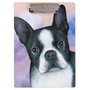 dog 128 color Boston Terrier Clipboard