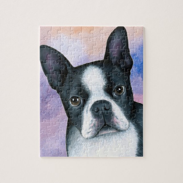 dog 128 color Boston Terrier Jigsaw Puzzle (Vertical)