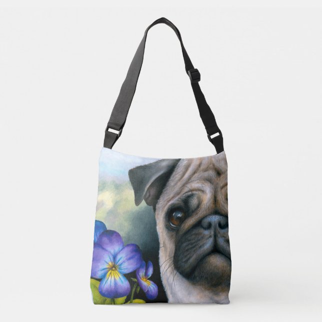 Dog 133 Pug all-over-print cross body bag (Front)
