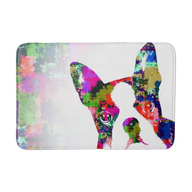 Dog 135 boston terrier bath mat (Front)